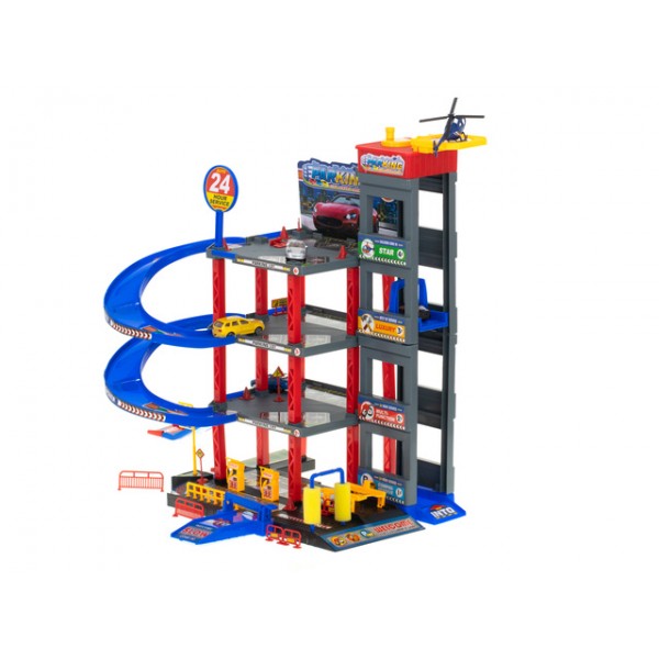 Parkings 4-stāvu ar mašīnām un helikopteru KX5990-Rotaļlietas-bebis.lv