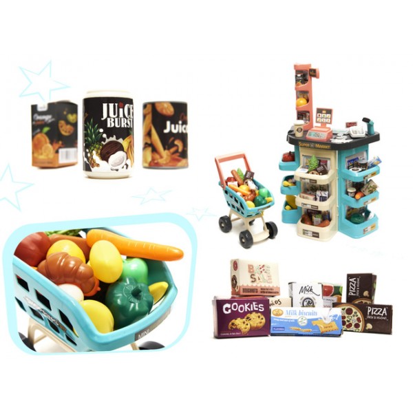 Supermarkets ar kasi, ratiem, aksesuāriem KX6395 Supermarkets ar kasi, ratiem, aksesuāriem KX6395-Rotaļlietas-bebis.lv