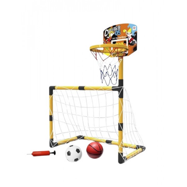 Sporta komplekts 2-in-1: Basketbols+Futbols, bumba, pumpis 51107--bebis.lv