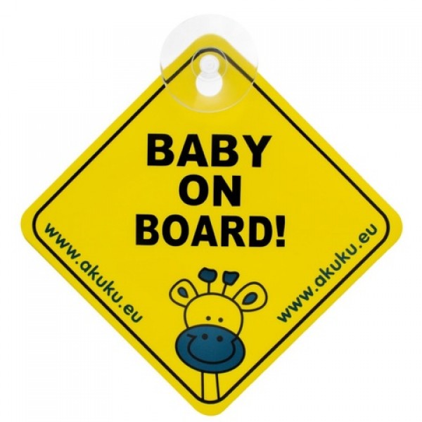 Brīdinājuma zīme BABY ON BOARD A0645-Autosēdekļi bērniem-bebis.lv