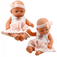 Guļoša lellīte rozā kleitā 24 cm 55761