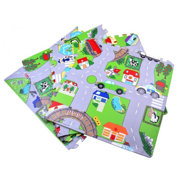 Paklājiņš-puzle STREET 120x120 cm ZA2510 Paklājiņš-puzle STREET 120x120 cm ZA2510-MAZUĻIEM (~0-5 gadi)-bebis.lv