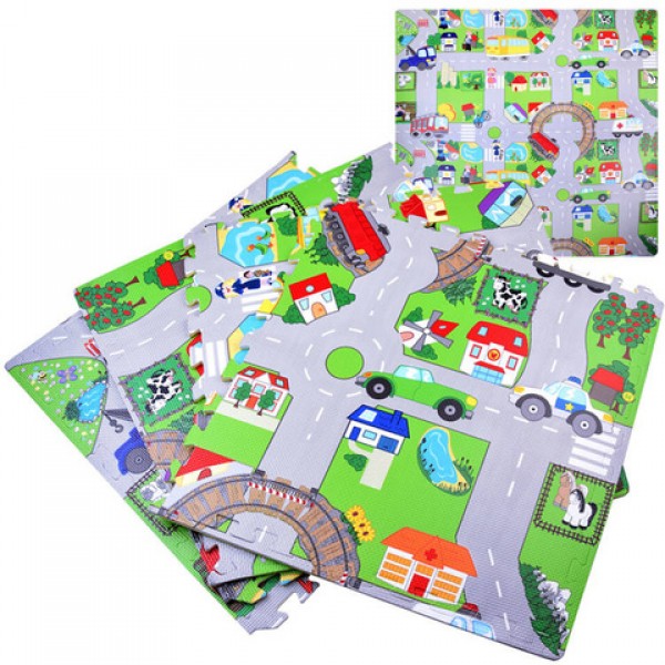 Paklājiņš-puzle STREET 120x120 cm ZA2510 Paklājiņš-puzle STREET 120x120 cm ZA2510-MAZUĻIEM (~0-5 gadi)-bebis.lv