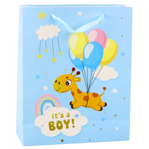 Dāvanu maisiņš IT'S A BOY GIRAFFE 32x26x10 cm 39938 Dāvanu maisiņš IT'S A BOY GIRAFFE 32x26x10 cm 39938--bebis.lv