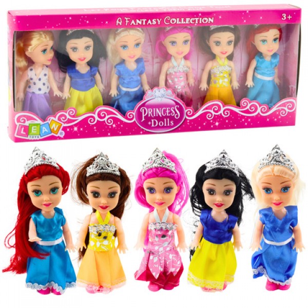 Komplekts mini-lelles princeses 11 cm, 6 gab. 56454-Rotaļlietas-bebis.lv