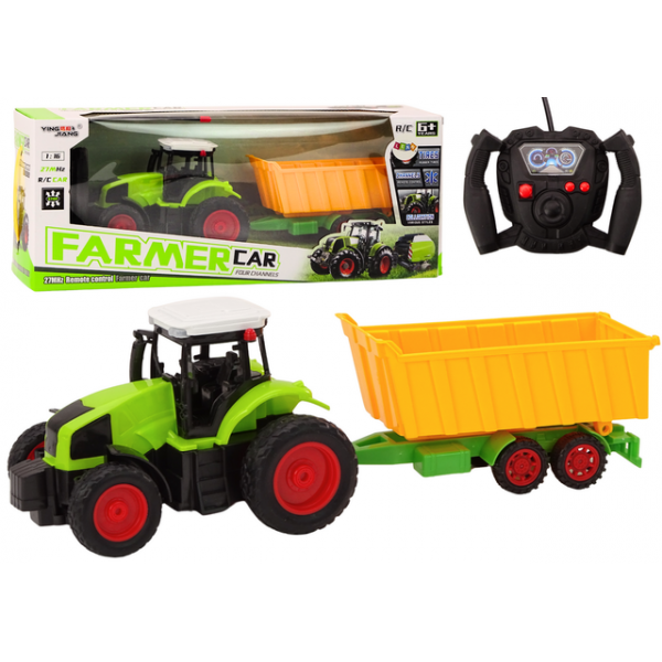 Remote Controlled Tractor With Trailer RC 1:16 77092-Rotaļlietas-bebis.lv