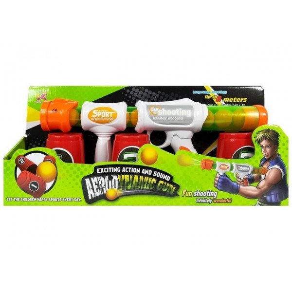 Šautene ar mīstām lodēm un konteineriem-mērķiem 80632-Rotaļlietas-bebis.lv