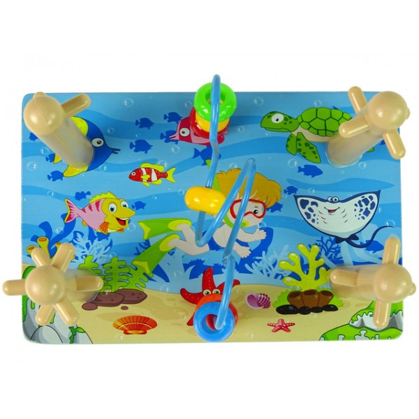 Деревянный сортер МОРСКОЙ МИР 90346-Игрушки-bebis.lv