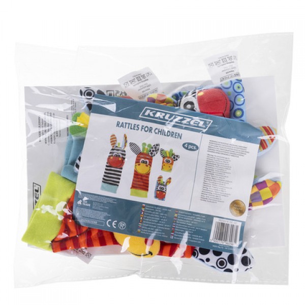 Набор погремушек: носочки и браслетики (4 шт.) 25068-ДЛЯ МАЛЫШЕЙ (~0-5 лет)-bebis.lv