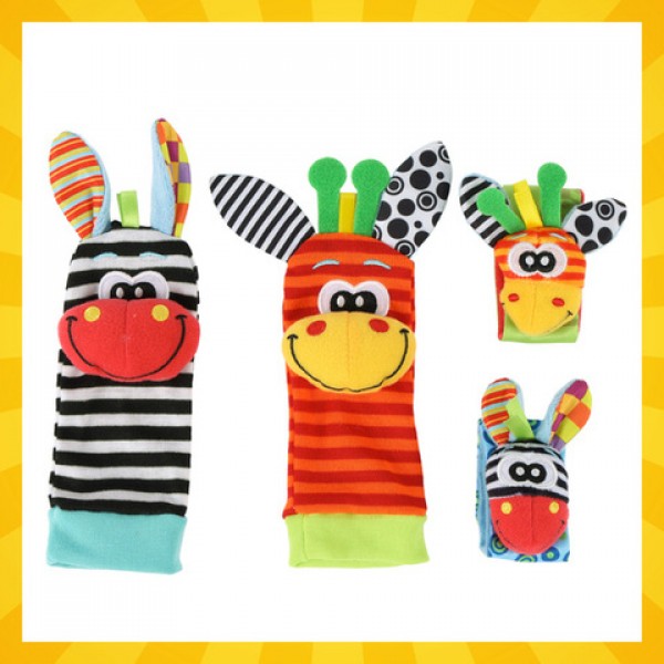 Набор погремушек: носочки и браслетики (4 шт.) 25068-ДЛЯ МАЛЫШЕЙ (~0-5 лет)-bebis.lv