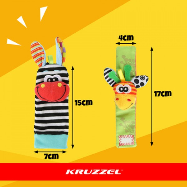 Набор погремушек: носочки и браслетики (4 шт.) 25068-ДЛЯ МАЛЫШЕЙ (~0-5 лет)-bebis.lv