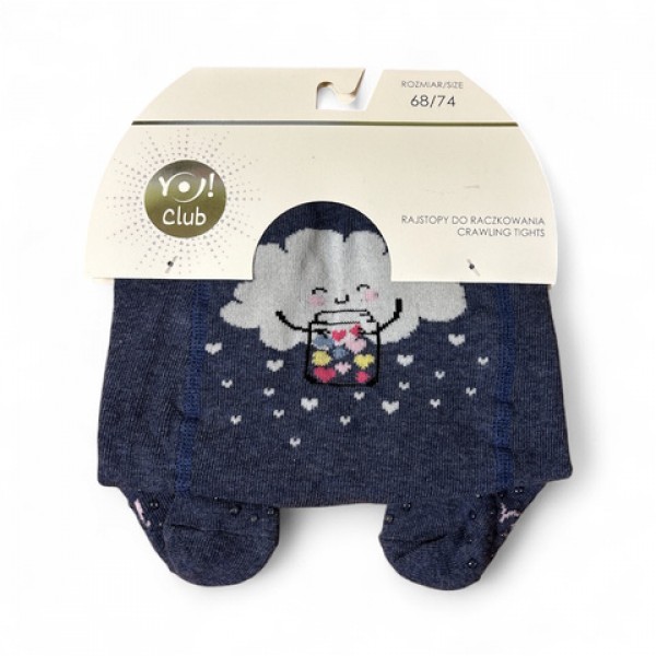 Колготки для ползания 68/74 RAB-0025 navy blue cloud Колготки для ползания 68/74 RAB-0025 navy blue cloud-носки, колготки, легинсы-bebis.lv