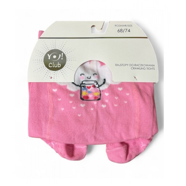Колготки для ползания 68/74 RAB-0025 pink cloud Колготки для ползания 68/74 RAB-0025 pink cloud-носки, колготки, легинсы-bebis.lv