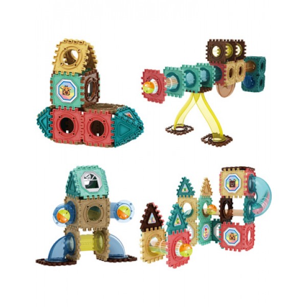 Magnetic Construction Blocks 3D-Ball Track 68 pcs., 54924-Rotaļlietas-bebis.lv