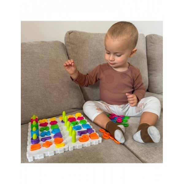 Montessori Puzzle Sorter Brain Training Numbers, Fugures 139 pcs-Rotaļlietas-bebis.lv