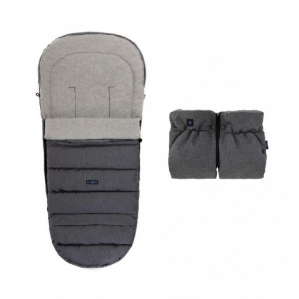 Спальный мешок+муфта iGROW 4.0 Grey Wool Premium Melange Grey-КОЛЯСКИ И ПРИНАДЛЕЖНОСТИ-bebis.lv