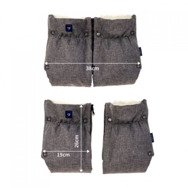Спальный мешок+муфта iGROW 4.0 Grey Wool Premium Melange Grey-КОЛЯСКИ И ПРИНАДЛЕЖНОСТИ-bebis.lv
