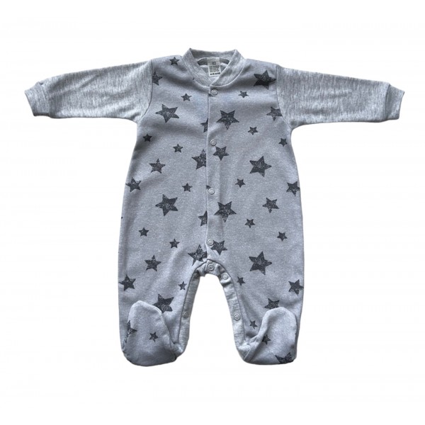 Rompers Grey Stars 56-74 cm 600/601-Bērnu apģērbi-bebis.lv