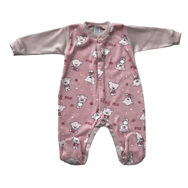 Rompers Pink Teddy 56-74 cm 600/601-Bērnu apģērbi-bebis.lv