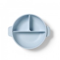 Силиконовая тарелка с присоской и крышкой 1661/01 blue
