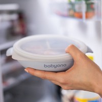 Силиконовая тарелка с присоской и крышкой 1661/01 blue