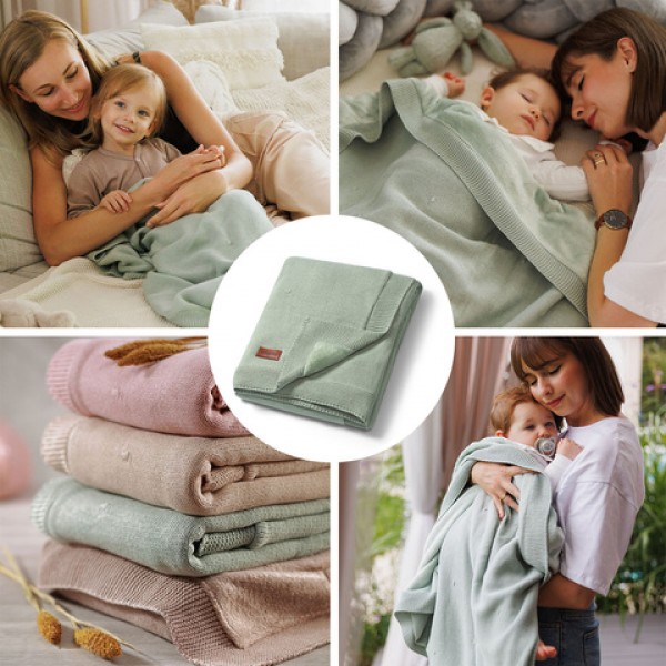 Adīta sega ar flaneļa oderi 1671/04-Gultas veļa un piederumi-bebis.lv