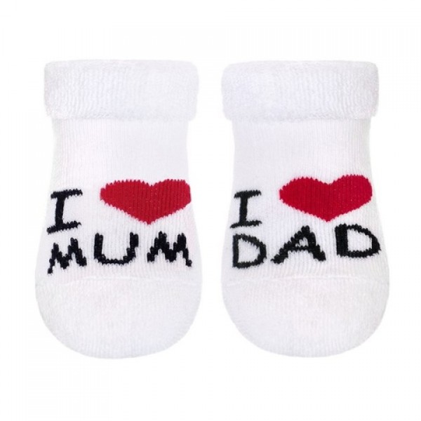Zeķes frotē I LOVE MUM and DAD 26541-zeķes,zeķubikses,legingi-bebis.lv