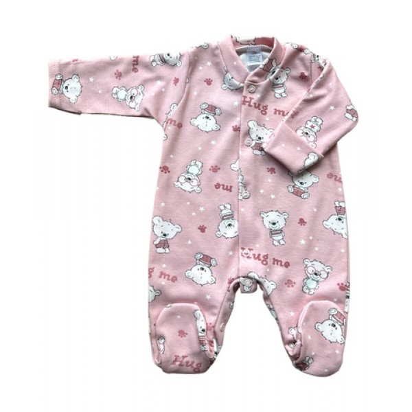 Rompers ar cimdiņu Pink Teddy 50-56 cm (276)-Bērnu apģērbi-bebis.lv