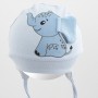 Baby cotton cap Happy ELEPHANT blue 56/62 cm (38/40) 56457-Children's clothing-bebis.lv
