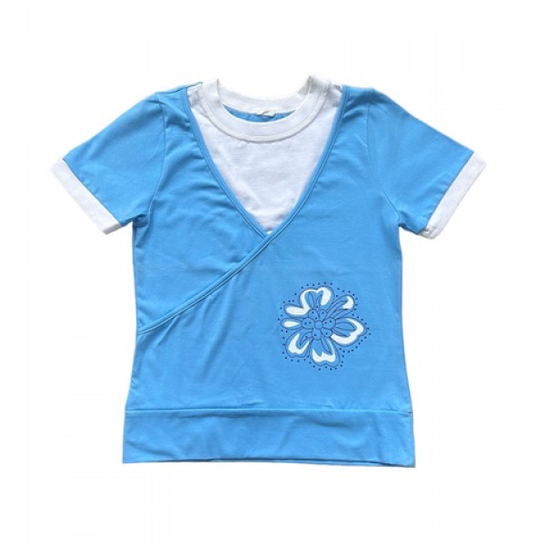 Блуза для девочки  FLOWER B16 blue (146)-Детская одежда-bebis.lv