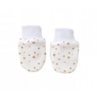 Zīdaiņu cimdiņi-dūraiņi kokvilnas BEIGE STARS 