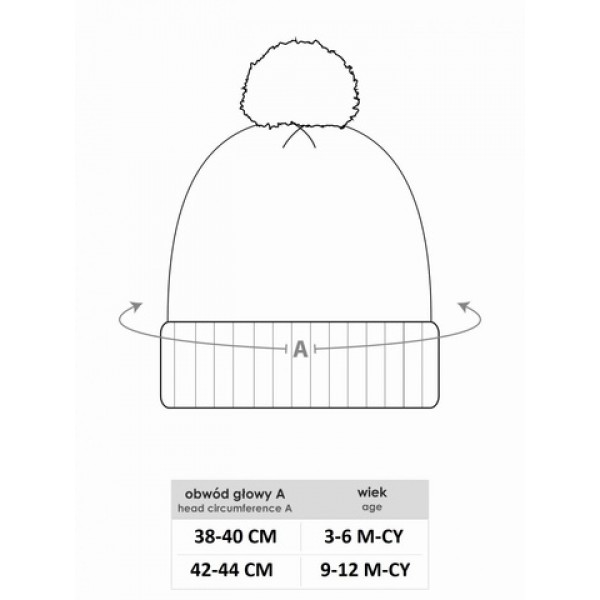 Cepure ar kokvilnas oderi un sitinājumu CZZ-0509 38-40 cm-Bērnu apģērbi-bebis.lv