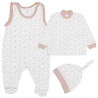 Komplekts ar cepurīti BEIGE STARS  56, 62 cm