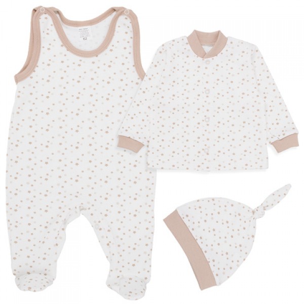 Комплект с шапочкой BEIGE STARS 56,62 cm-Детская одежда-bebis.lv