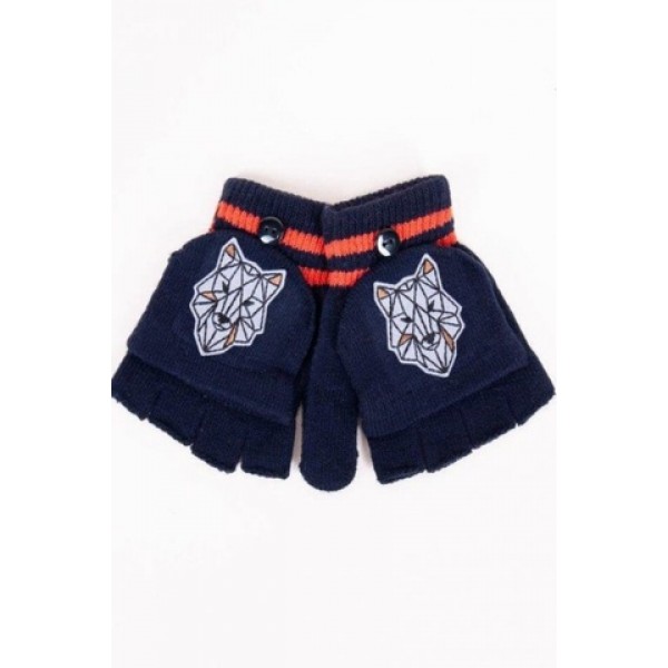 Cimdiņi 5P ar "kapucīti" MITTENS R-126 navy blue (14)-Bērnu apģērbi-bebis.lv