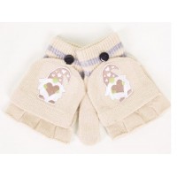 Cimdiņi 5P ar "kapucīti" MITTENS R-127A GIRL beige (12)