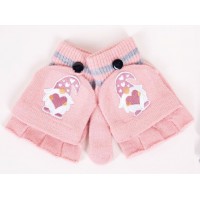 Cimdiņi 5P ar "kapucīti" MITTENS R-127A GIRL pink (12)