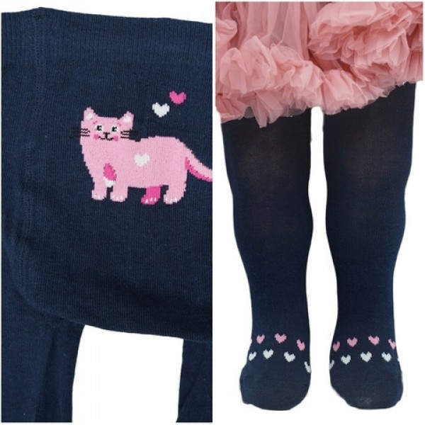 Zeķubikses 80-86 cm RAB-0003 navy cat-zeķes,zeķubikses,legingi-bebis.lv