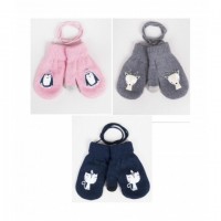 Варежки утепленные, для сенсорных экранов RED-0107 GIRL