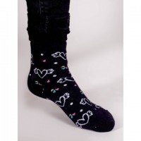 Zeķes frotē 31/34 SKF-0003 black hearts