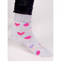Zeķes frotē 31/34 SKF-0003 grey hearts