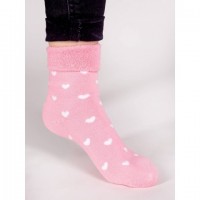 Zeķes frotē 31/34 SKF-0003 pink hearts