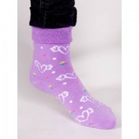 Zeķes frotē 31/34 SKF-0003 violet hearts
