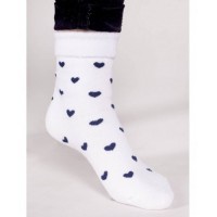 Zeķes frotē 31/34 SKF-0003 white hearts