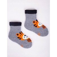 Zeķes frotē ar ABS SKF-0005 grey tiger