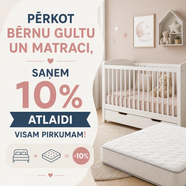Gulta PAULA white-Bērnu mēbeles-bebis.lv