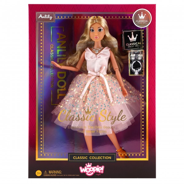 WOOPIE ROYAL Lily Doll 30 cm Long Blonde Hair Pink Dress Jewelry--bebis.lv
