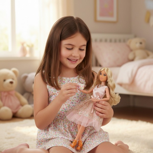 WOOPIE ROYAL Lily Doll 30 cm Long Blonde Hair Pink Dress Jewelry--bebis.lv