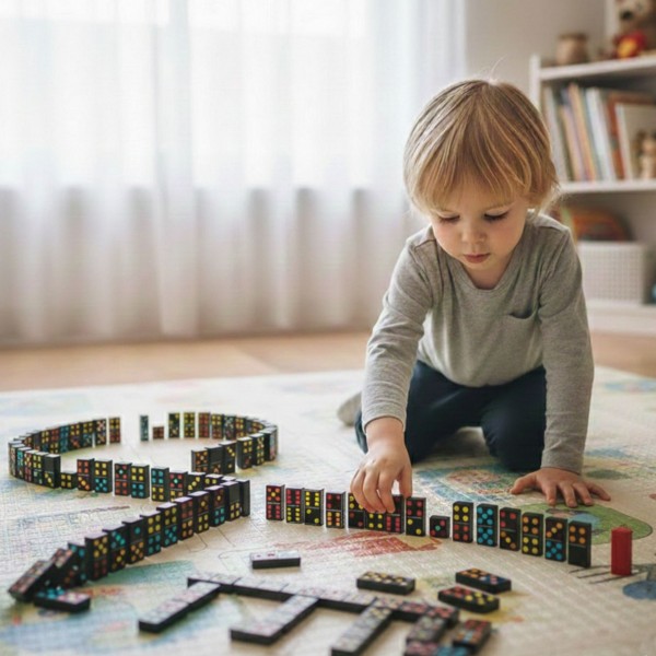 Ģimenes spēle DOMINO 28 bloki, 56652-Rotaļlietas-bebis.lv