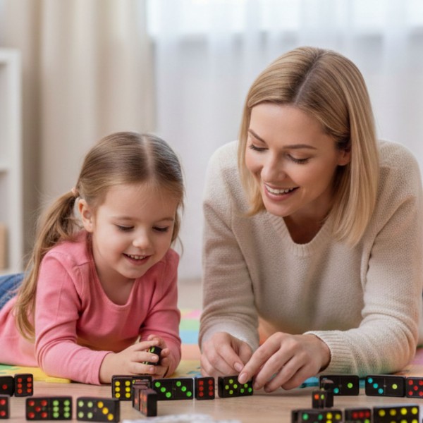 Ģimenes spēle DOMINO 28 bloki, 56652-Rotaļlietas-bebis.lv
